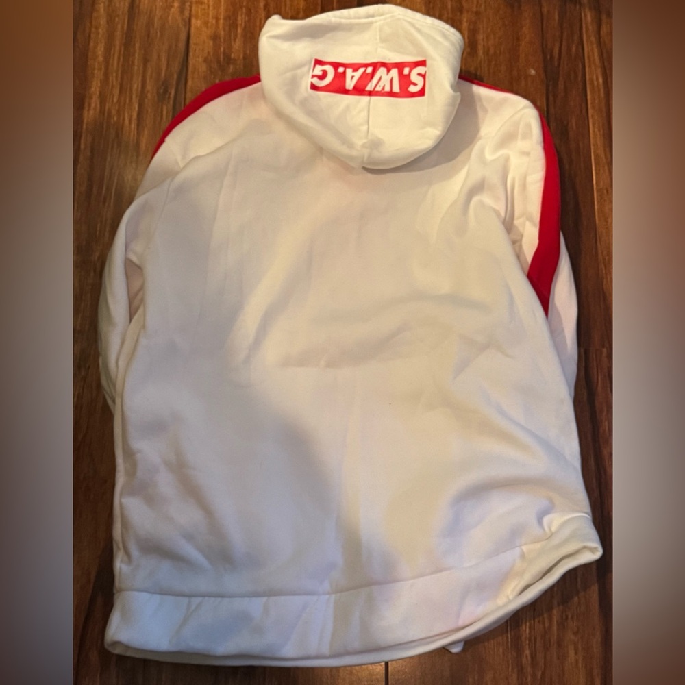 SWAG White and Red Men's Sweater